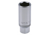 Vaso para bujías de 3/8" con anillo de goma de 18 mm