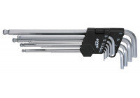 Juego de llaves Allen extra largas con punta esférica, 10 piezas. S.A.E.