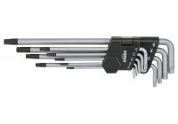 Juego de llaves Allen TX, extra largas, 9 piezas.