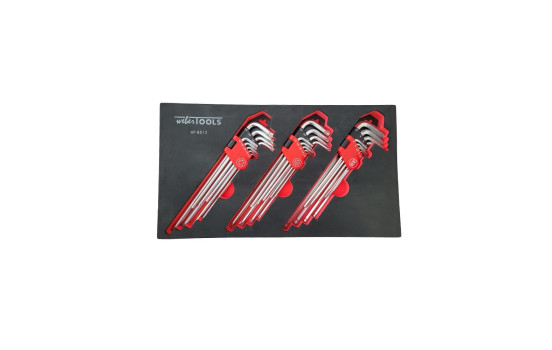 Juego de llaves angulares extra largas Torx, Torx-H, Allen 25 piezas