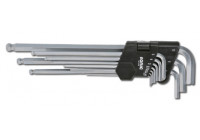 Juego de llaves en L, extra largas, con extremo de bola, 10 piezas.