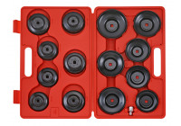 Juego de llaves para filtro de aceite, 15 piezas.