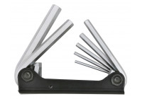 Juego de llaves Allen en soporte plegable, 7 piezas.