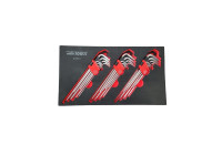 Juego de llaves angulares extra largas Torx, Torx-H, Allen 25 piezas