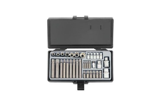 Juego de puntas y vasos Torx Force de 1/4" y 3/8", 35 piezas