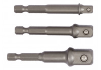 Juego de adaptadores para brocas de 1/4", 3 piezas.