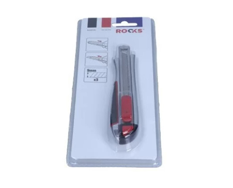 Navaja desprendible Rooks Heavy Duty de 9 mm, incluye 3 cuchillas de repuesto