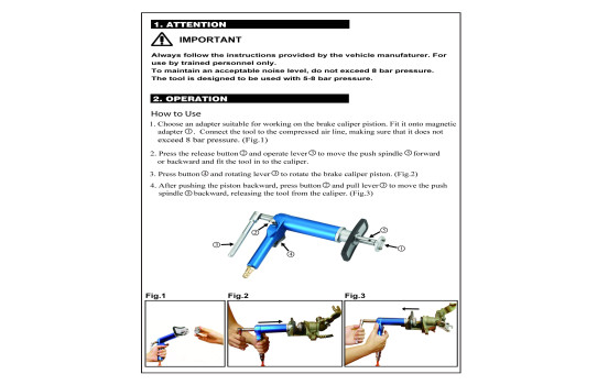 Husillo neumático para adaptadores de pistón de freno, Imagen 2
