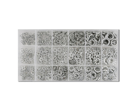 Surtido de arandelas dentadas y de seguridad 720 piezas