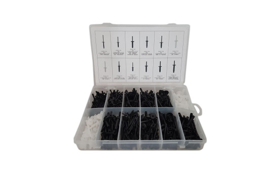 Surtido de remaches ciegos de plástico 235 uds.