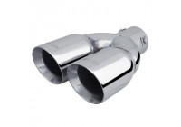 Simoni Racing Uitlaatsierstuk Dubbel Rond/Schuin RVS - Ø2x76xL240mm - Montage 34-60mm