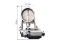 Simoni Racing Universele Uitlaatregelklep Systeem 8 - Ã63mm - met schakelaar, kabelset, 90Â°-bo