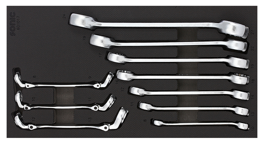 Sonic Ring wrench set "open model" 8 - 27 mm 10-piece