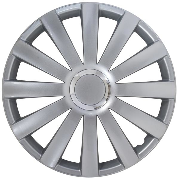 4-Piece Hubcaps Spyder 16-inch silver + chrome ring