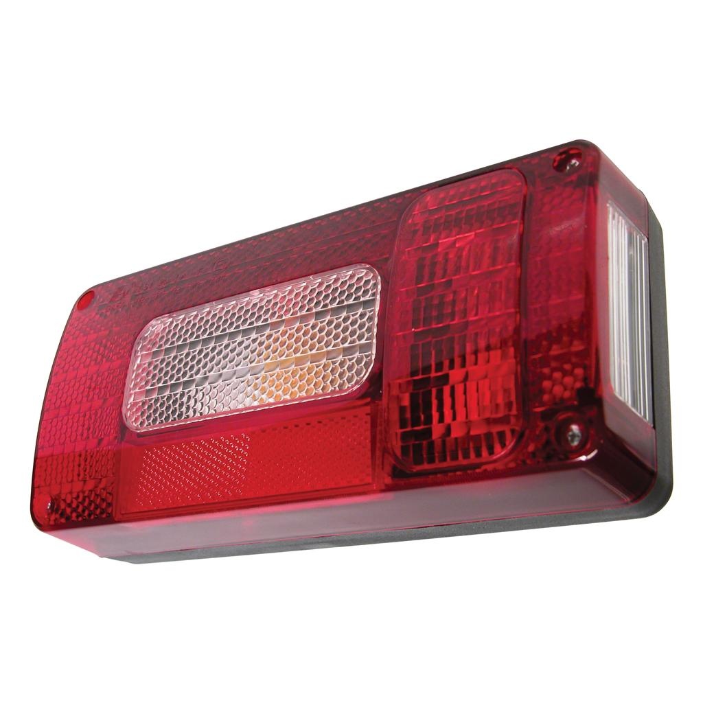 Rear light 6 functions left 12V 215x100mm