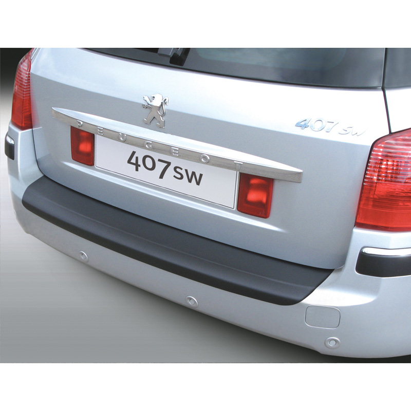 ABS Rear bumper protector Peugeot 407 SW 2009 Black