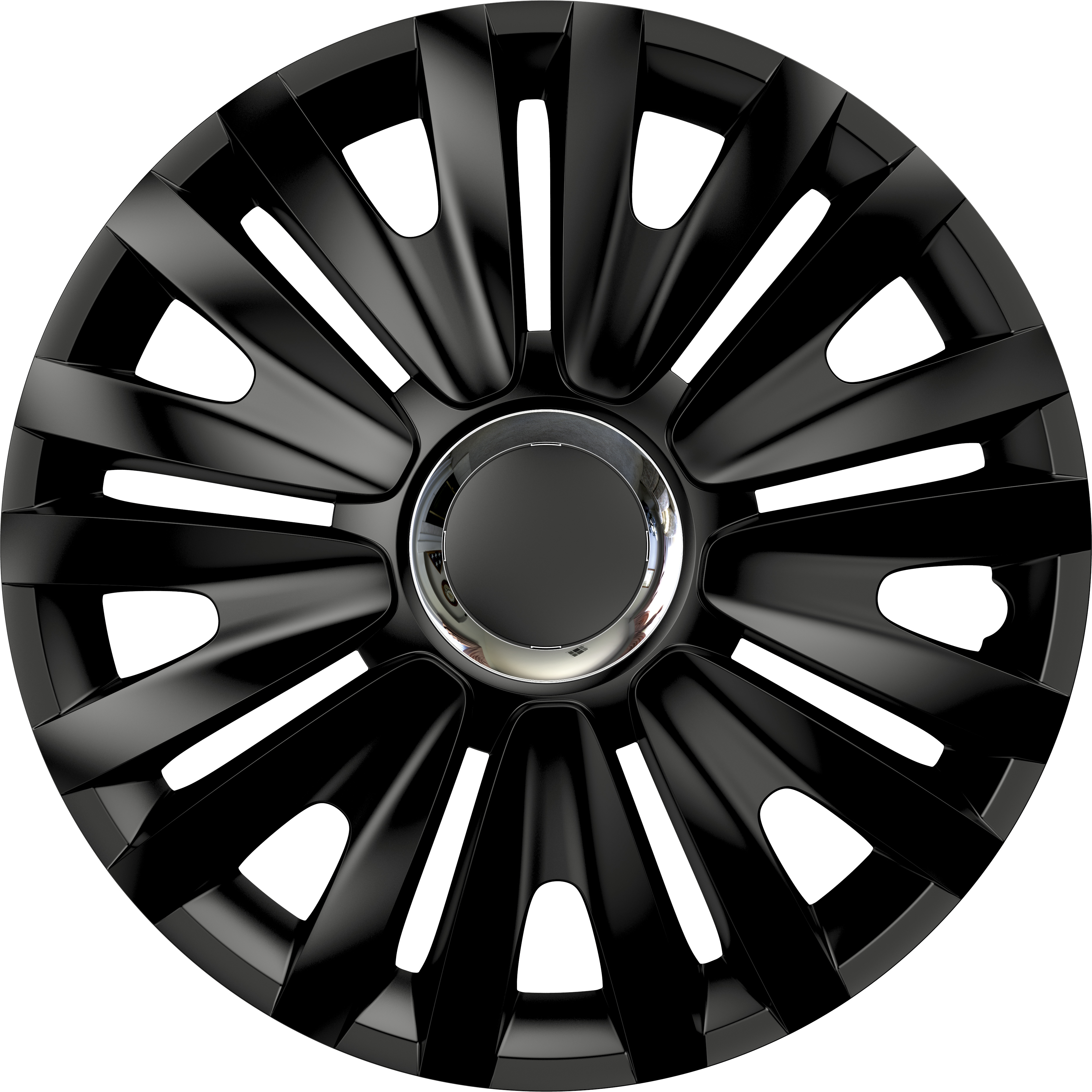 4-Piece Hubcaps Royal Black 15 inch