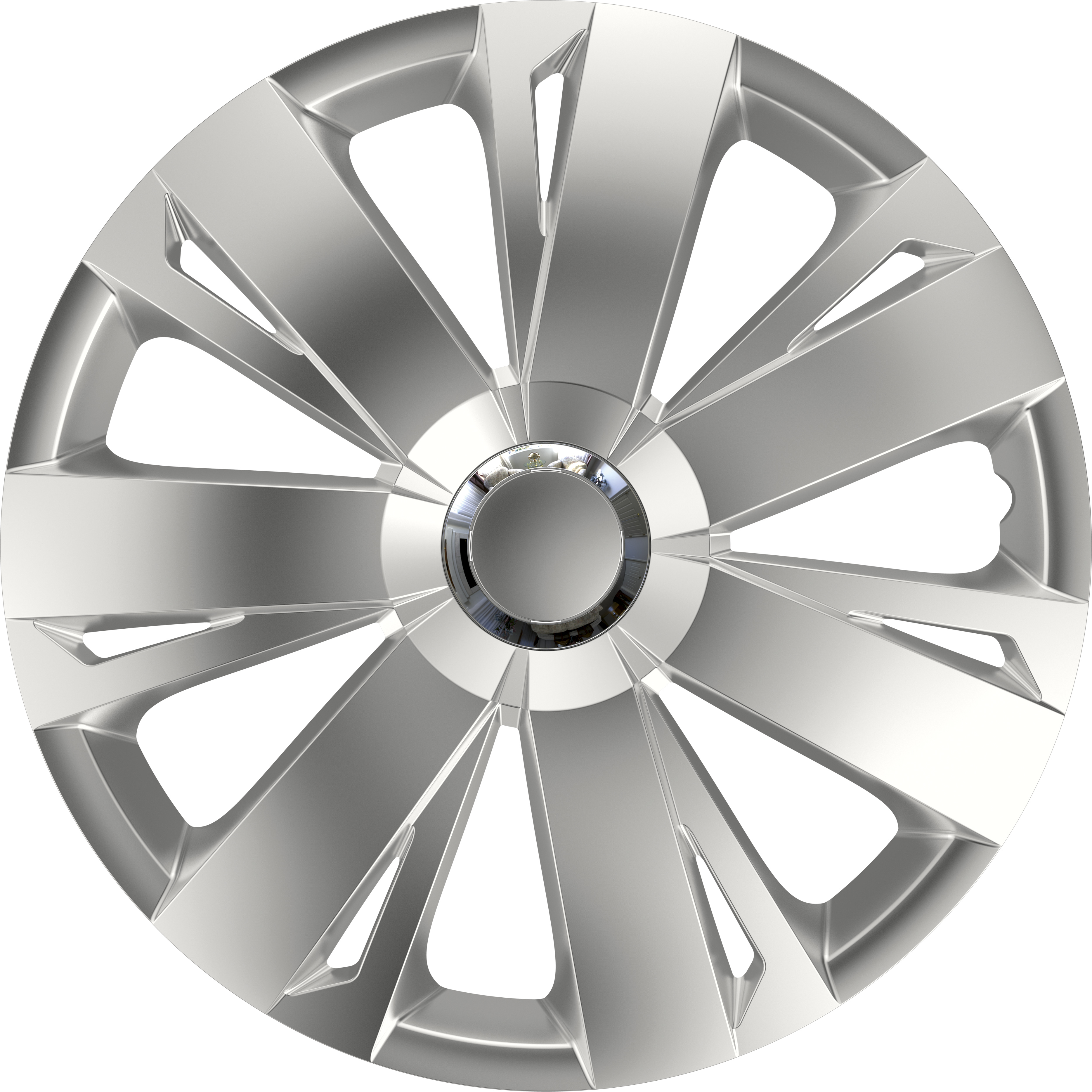 4-Piece Hubcaps Energy Silver 14 inch