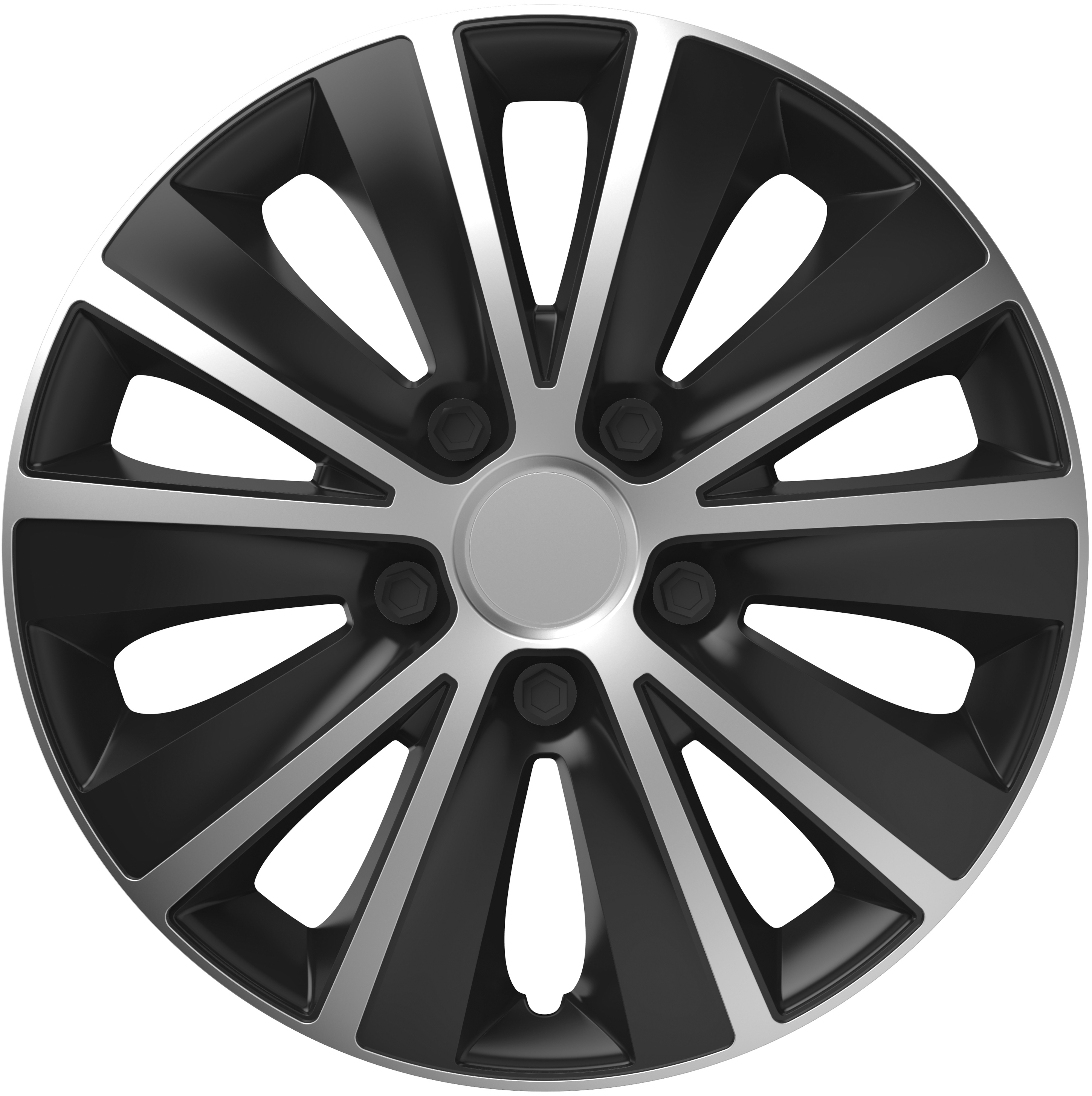 4-Piece Hubcaps Rapide Silver & Black 13 inch