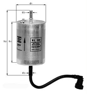 MAHLE ORIGINAL Fuel Filter In-Line Filter KL 80 PORSCHE,BOXSTER (986),911 (996),BOXSTER (987),911 Cabriolet (996),CAYMAN (987),911 Targa (996)