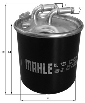 MAHLE ORIGINAL Fuel Filter without filter heating KL 723D  MERCEDES-BENZ,C-Klasse Limousine (W204),C-Klasse T-modell (S204),A-Klasse (W169)