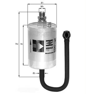 MAHLE ORIGINAL Fuel Filter In-Line Filter KL 69  PORSCHE,911 (996),911 Cabriolet (996)