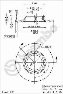 Brake Disc 08.5026.20 Brembo