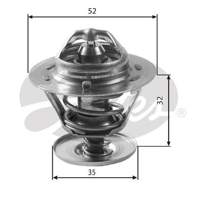 GATES Engine thermostat VW,FORD,MAZDA TH12588G1 1086282,6169774,6588962 6866389,89FF8575AA,89FF8575AB,89TM8575AA,928M8575AE,ERT152,ERT178,ERT216