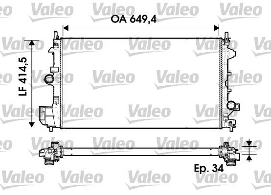 Radiatore, raffreddamento motore VALEO 734339 per Opel, Saab