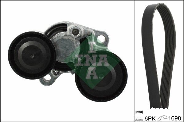 INA V-ribbed belt set Check alternator freewheel clutch & replace if necessary 529 0206 10 Serpentine belt kit,Auxiliary belt kit BMW,5 Touring (F11)