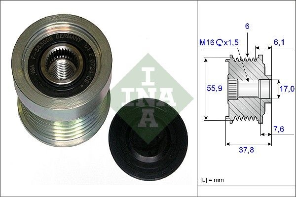 INA Freewheel Clutch VOLVO 535 0072 10 30658085,30658087,30667787 Freewheel Clutch Alternator,Flexible Coupling Sleeve,Freewheel Clutch, alternator