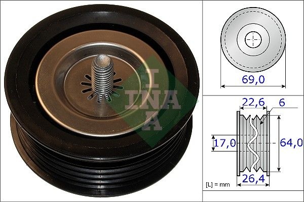 INA Idler Pulley 532 0671 10 Guide Pulley,Deflection Pulley MERCEDES-BENZ,INFINITI,SPRINTER 3,5-t Kasten (906),VITO Bus (W639),VIANO (W639)