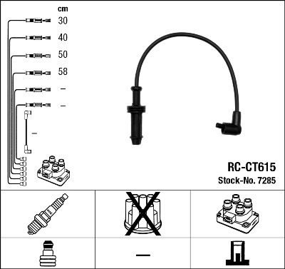 NGK Ignition Lead Set PEUGEOT,CITROËN 7285 5967L5,5967L9,5967N6 Ignition Cable Set,Ignition Wire Set,Ignition Cable Kit,Ignition Lead Kit 5967P1