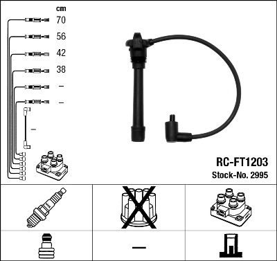 NGK Ignition Lead Set FIAT,LANCIA 2995 46474814,46474814,46474814 Ignition Cable Set,Ignition Wire Set,Ignition Cable Kit,Ignition Lead Kit 46474814