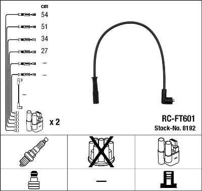 NGK Ignition Lead Set FIAT,LANCIA 8192 22451AA040,22451AA060,22451KA000 Ignition Cable Set,Ignition Wire Set,Ignition Cable Kit,Ignition Lead Kit