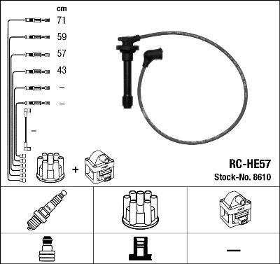 NGK Ignition Lead Set HONDA,ROVER 8610 32700PT0000,32701PT0000,32702PT0000 Ignition Cable Set,Ignition Wire Set,Ignition Cable Kit,Ignition Lead Kit