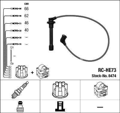 NGK Ignition Lead Set HONDA 8474 32700P0AA00,32700P0HA00,32722P01000 Ignition Cable Set,Ignition Wire Set,Ignition Cable Kit,Ignition Lead Kit,RCHE73