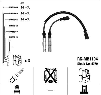 NGK Ignition Lead Set Number of circuits: 6 4070 Ignition Cable Set,Ignition Wire Set SMART,CITY-COUPE (450),FORTWO Coupe (450),CABRIO (450)