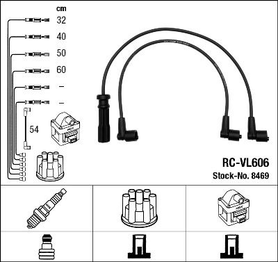 NGK Ignition Lead Set Number of circuits: 5 8469 Ignition Cable Set,Ignition Wire Set VOLVO,HONDA,940 II Kombi (945),940 Kombi (945),240 Kombi (P245)