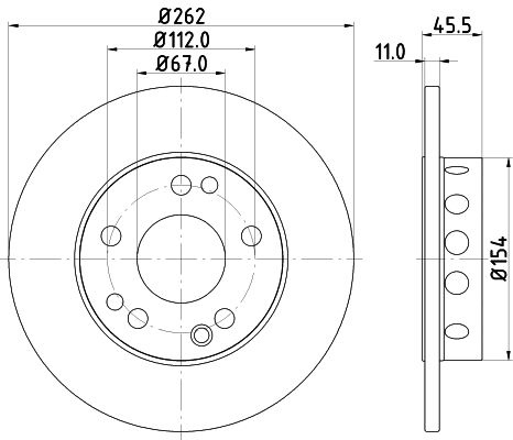 Brake Disc PRO 8DD 355 100-741 Hella Pagid GmbH