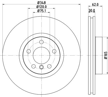 HELLA Brake disc BMW 8DD 355 117-741 34116771986,34116793244,34116868938 Brake rotor,Brake discs,Brake rotors 34116886477,6771986,6793244,6868938