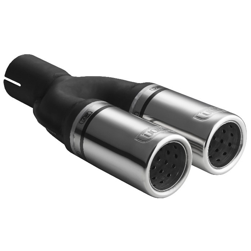 Ulter Sport Exhaust Tip - Dual Round 60mm - Length 170mm - Assembly ->50mm - Stainless Steel