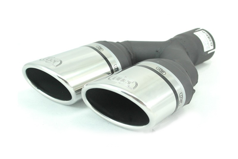 Ulter Sport Exhaust Tip - Dual Oval 95x65mm Angled Type II - Length 200mm - Mounting 50mm - Stainless Steel