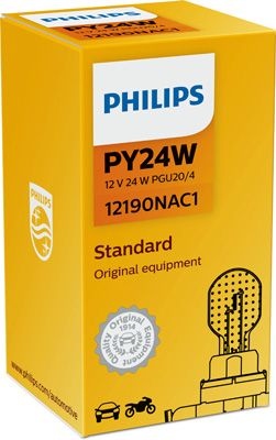 PHILIPS Light Bulbs PY24W 12190NAC1 Bulb, indicator VW,AUDI,MERCEDES-BENZ,Transporter V Bus (7HB, 7HJ, 7EB, 7EJ, 7EF, 7EG, 7HF, 7EC)