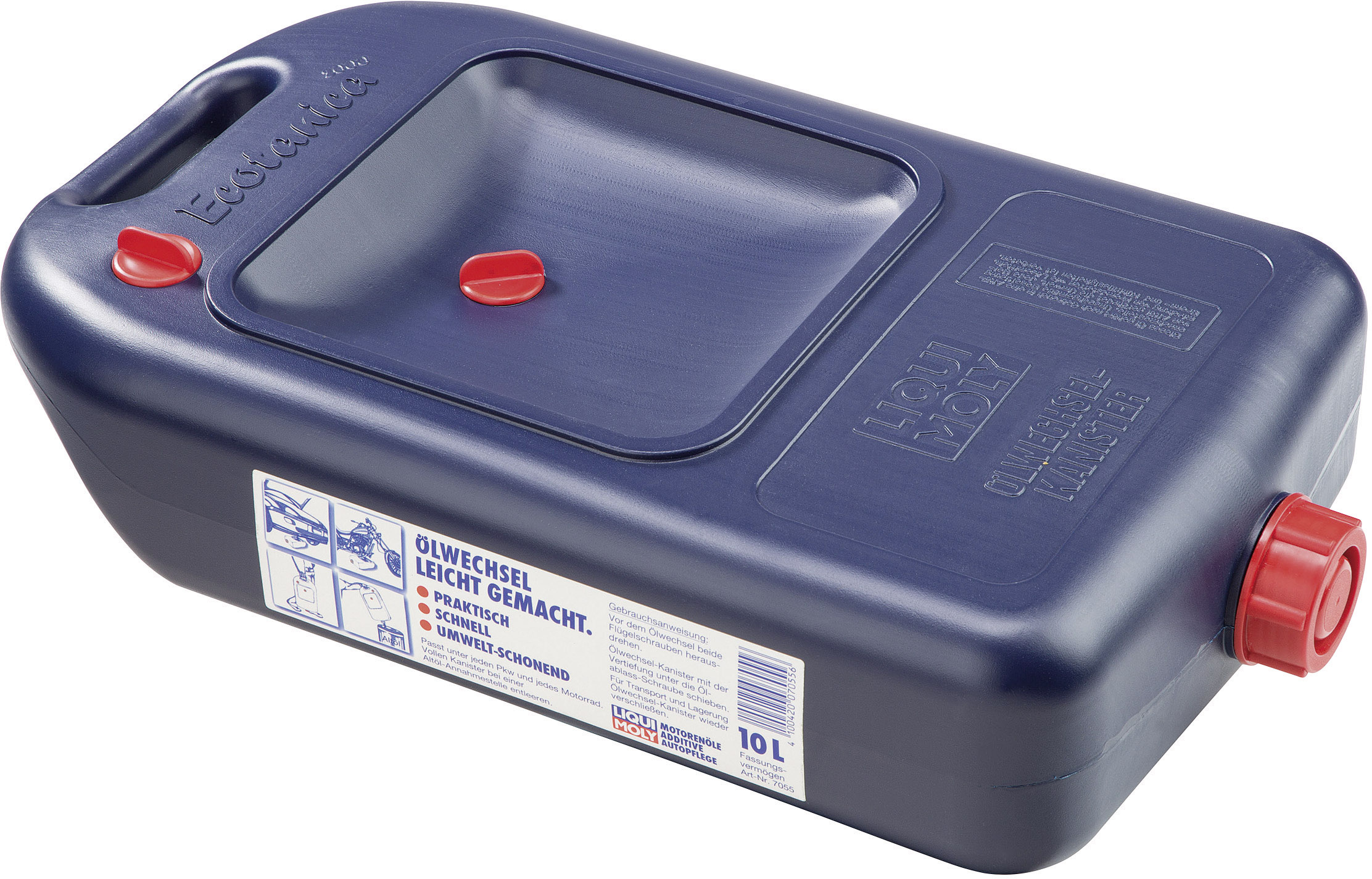 Liqui Moly 7055 Oil Draining Pan 10L Eco-Friendly Separate Bleed Screw