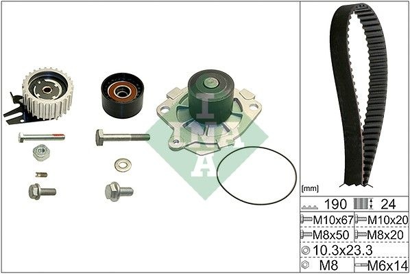 INA Water Pump + Timing Belt Kit OPEL,FIAT,SUZUKI 530 0624 30 46432248,46515970,46515972  55192323,55200441,55212159,60813592,60814609,60815559,636312
