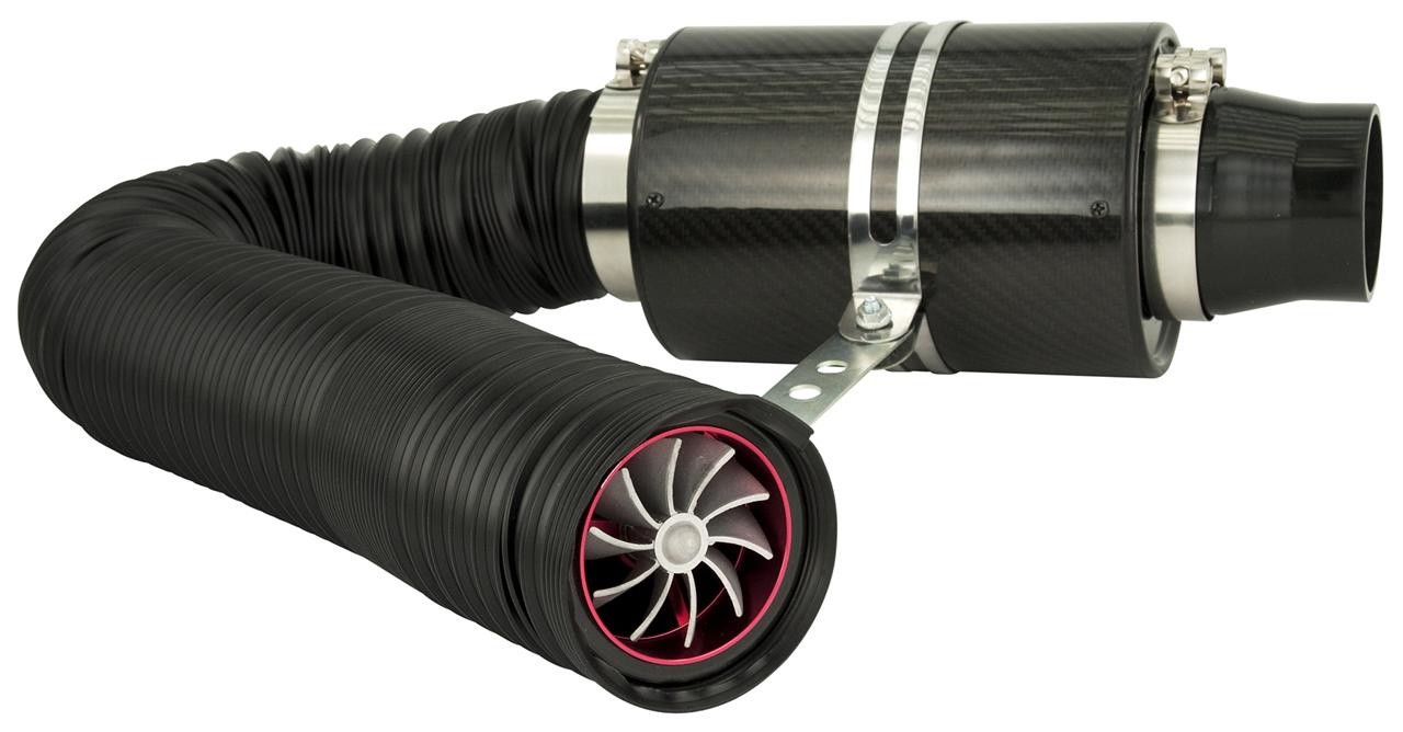 Universal Air Filter System Carbon incl. 1m Hose / Turbo / 2 Adapters 76mm / 63.5mm