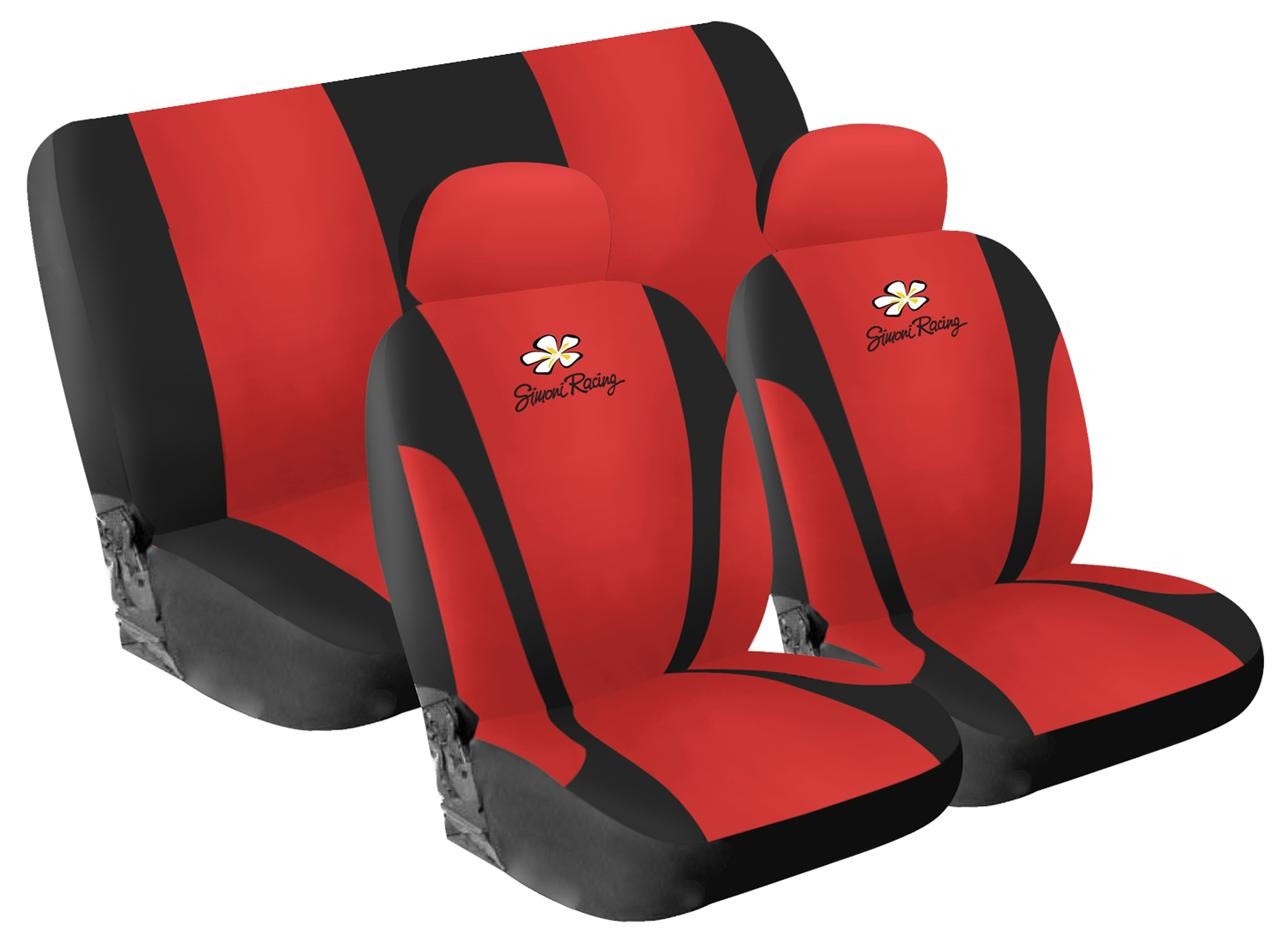 Simoni Racing Seat cover set Daisy - Red - 8-pieces