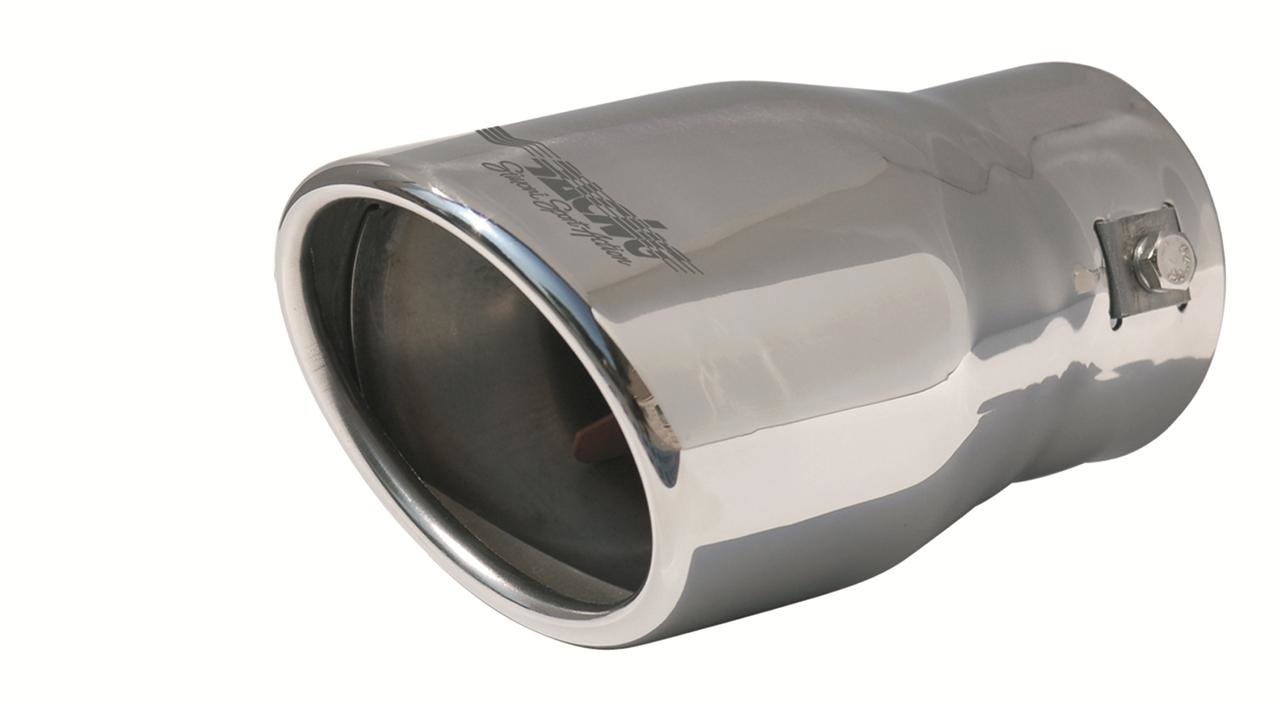 Simoni Racing Exhaust Tip Oval/Slanted Stainless Steel - 95x82 - Length 147mm - Mounting 43mm-67mm