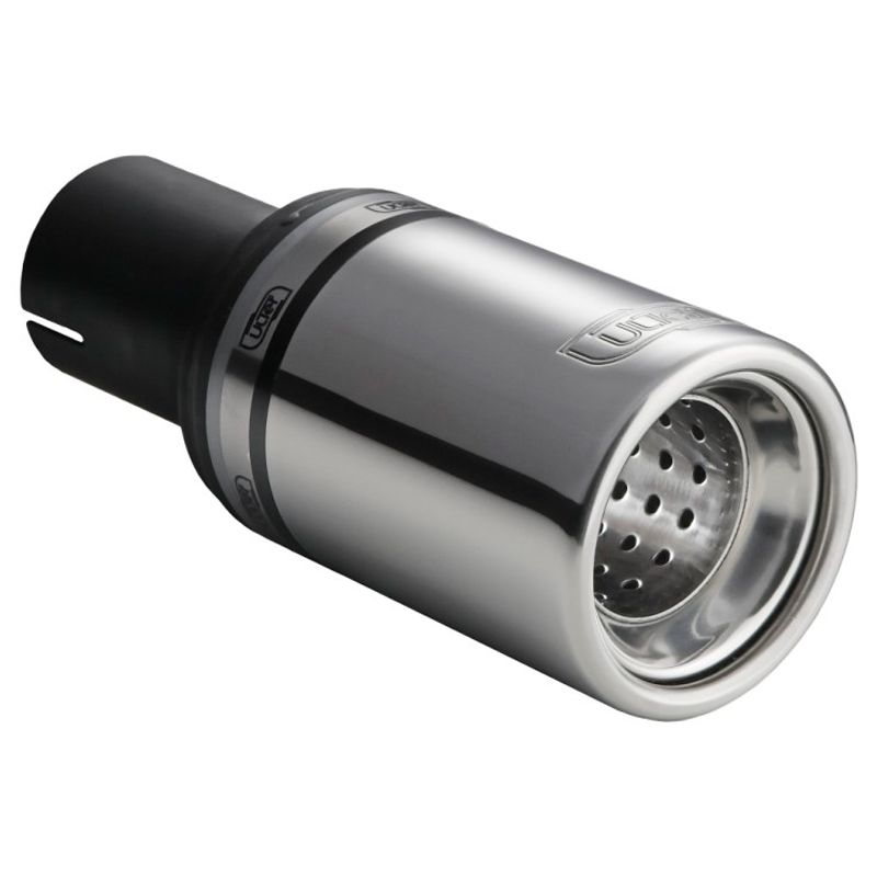 Ulter Sport Embout d'échappement - Ronde 70mm - Longueur 120mm - Montage 40-60mm - Inoxydable Noir